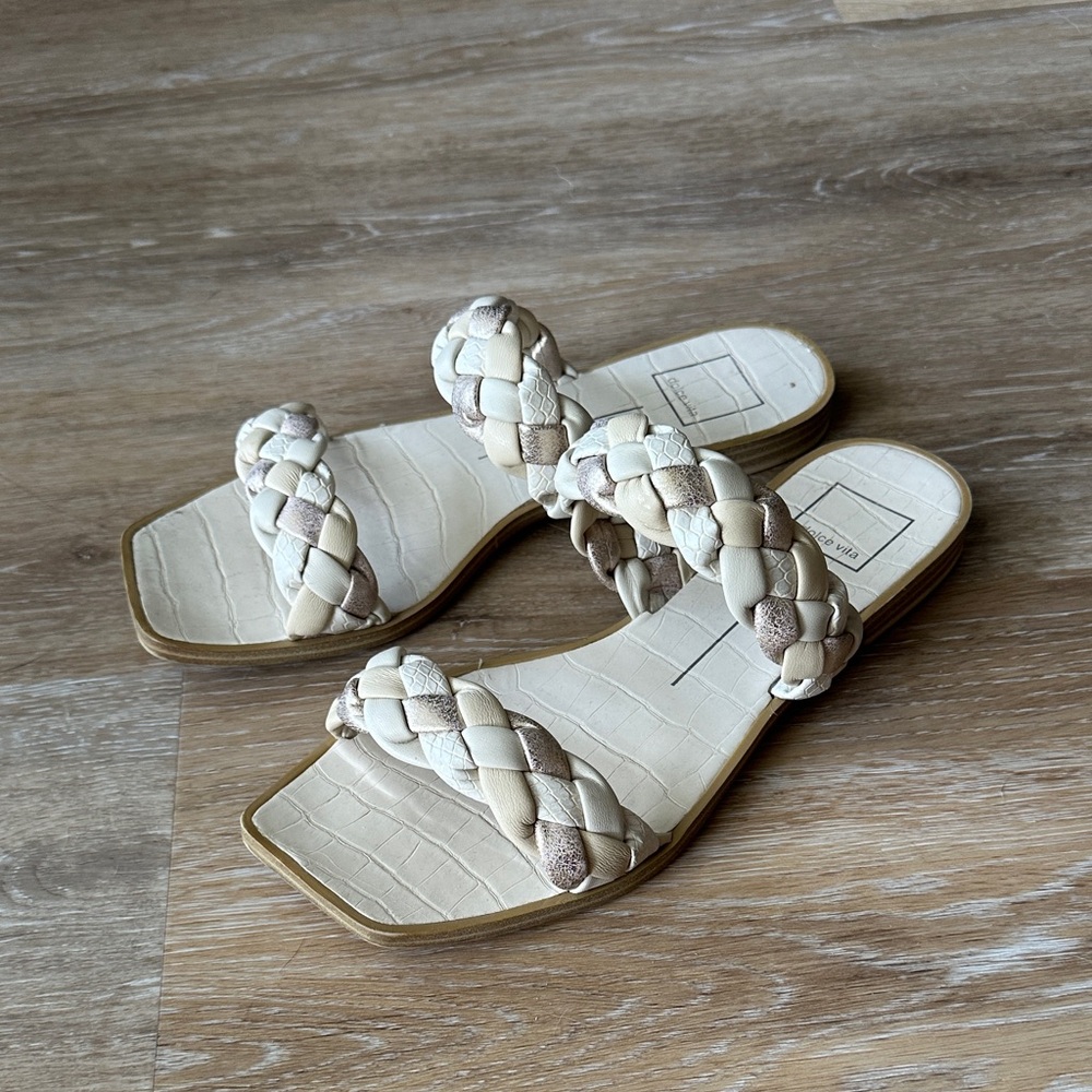 Dolce Vita Braided Indy Sandals (White/Cream Multi braid)